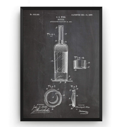 Wine Bottle 1906 Patent Print - Magic Posters