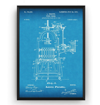 Wine Press 1903 Patent Print - Magic Posters