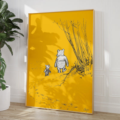 Winnie The Pooh and Piglet Print (Walking through the woods) - Magic Posters