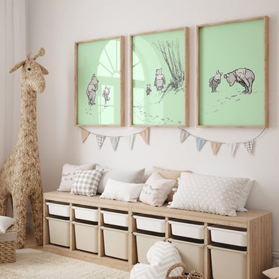 Winnie The Pooh Set Of 3 Vintage Nursery Prints - Magic Posters