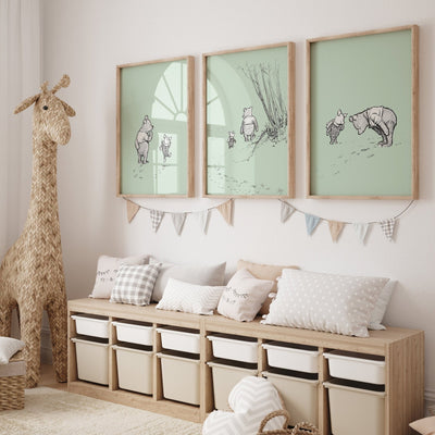 Winnie The Pooh Set Of 3 Vintage Nursery Prints - Magic Posters