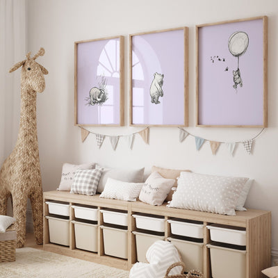 Winnie The Pooh Set Of 3 Vintage Nursery Prints - Version 2 - Magic Posters