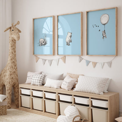 Winnie The Pooh Set Of 3 Vintage Nursery Prints - Version 2 - Magic Posters