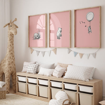 Winnie The Pooh Set Of 3 Vintage Nursery Prints - Version 2 - Magic Posters