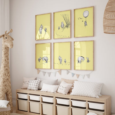 Winnie The Pooh Set Of 6 Vintage Nursery Prints - Magic Posters