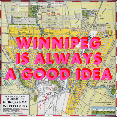 Winnipeg Retro Pop Art Map Print (square) - Magic Posters