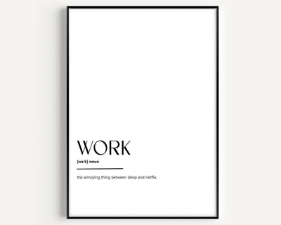 Work Definition Print - Magic Posters