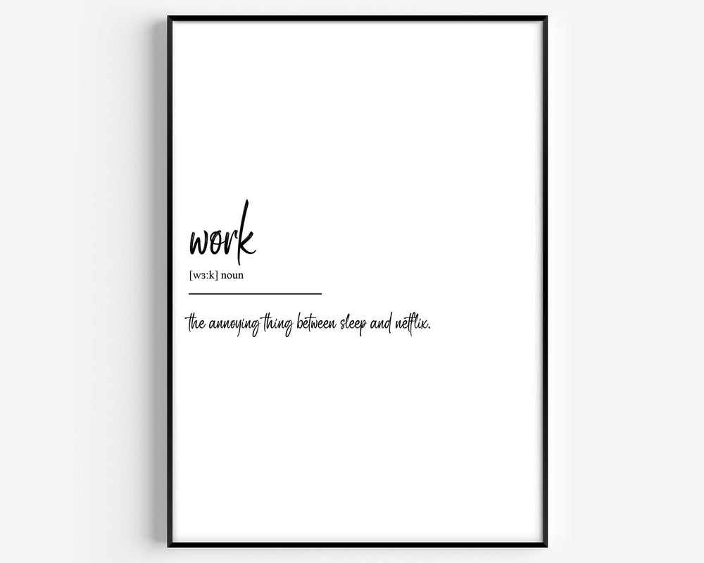 Work Definition Print - Magic Posters