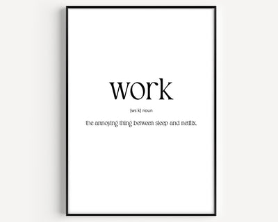 Work Definition Print - Magic Posters