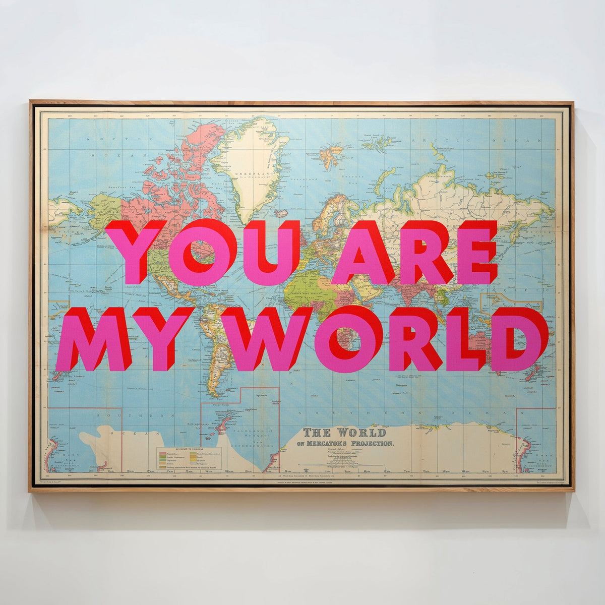 You Are My World Retro Pop Art Map Print - Magic Posters
