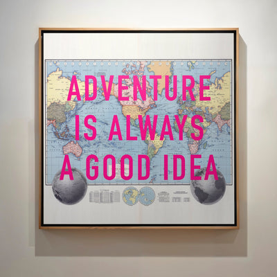 World Retro Pop Art Map Print (Adventure) - Magic Posters