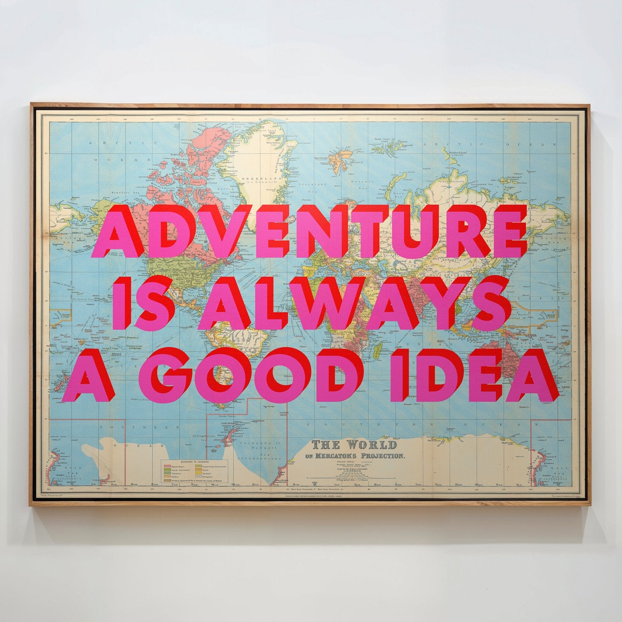 World Retro Pop Art Map Print (Adventure) - Magic Posters