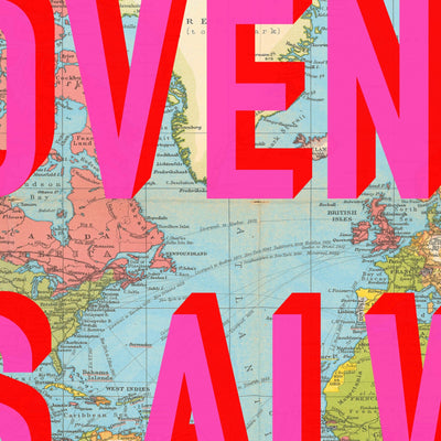 World Retro Pop Art Map Print (Adventure)