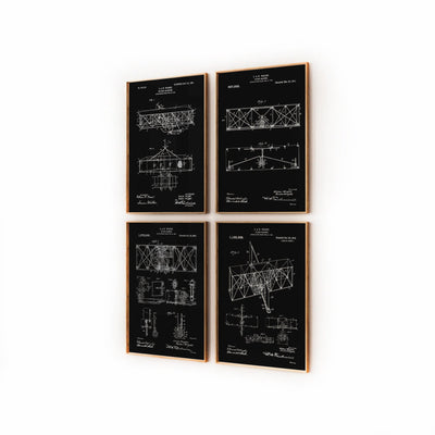 Wright Brothers Set Of 4 Patent Prints - Magic Posters