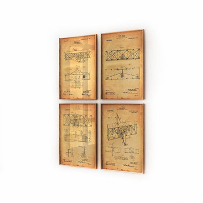 Wright Brothers Set Of 4 Patent Prints - Magic Posters