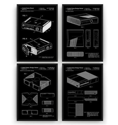 X Console Set Of 4 Patent Prints - Magic Posters
