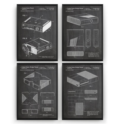 X Console Set Of 4 Patent Prints - Magic Posters