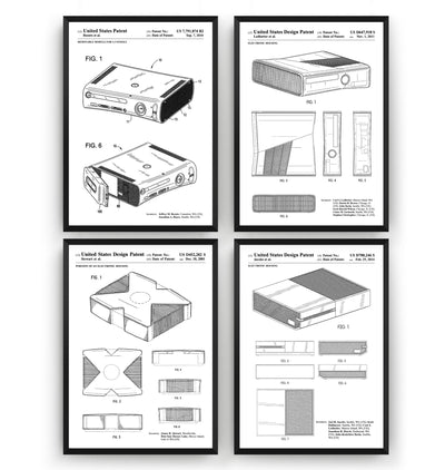 X Console Set Of 4 Patent Prints - Magic Posters