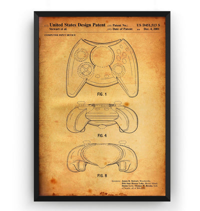 X Controller 2001 Patent Print - Magic Posters