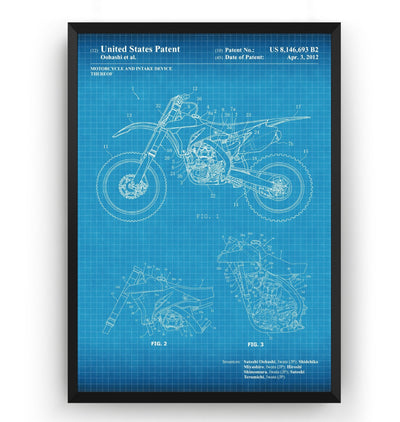 Yamaha Dirt Bike 2012 Patent Print - Magic Posters