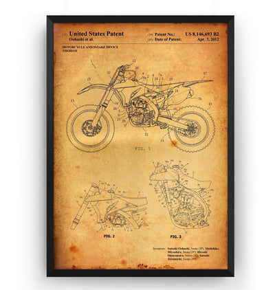 Yamaha Dirt Bike 2012 Patent Print - Magic Posters