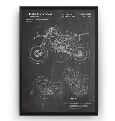Yamaha Dirt Bike 2012 Patent Print - Magic Posters