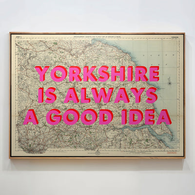 Yorkshire Retro Pop Art Map Print - Magic Posters