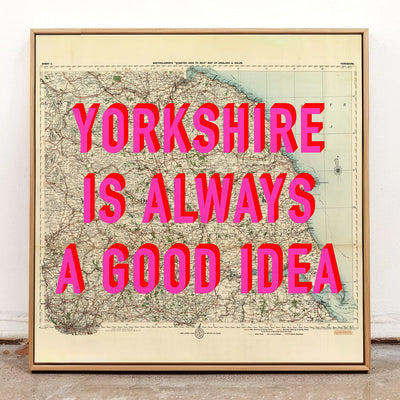 Yorkshire Retro Pop Art Map Print (Square) - Magic Posters