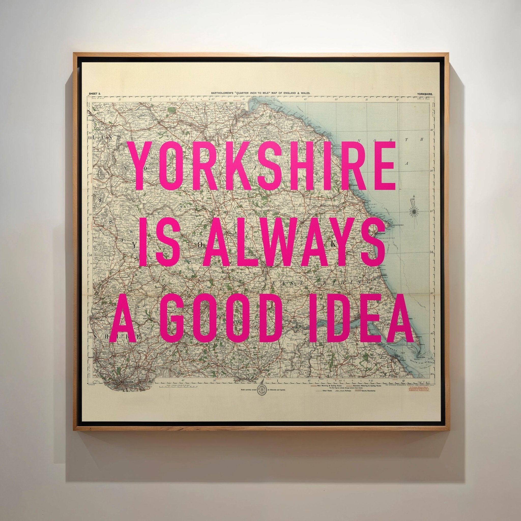 Yorkshire Retro Pop Art Map Print (Square) - Magic Posters