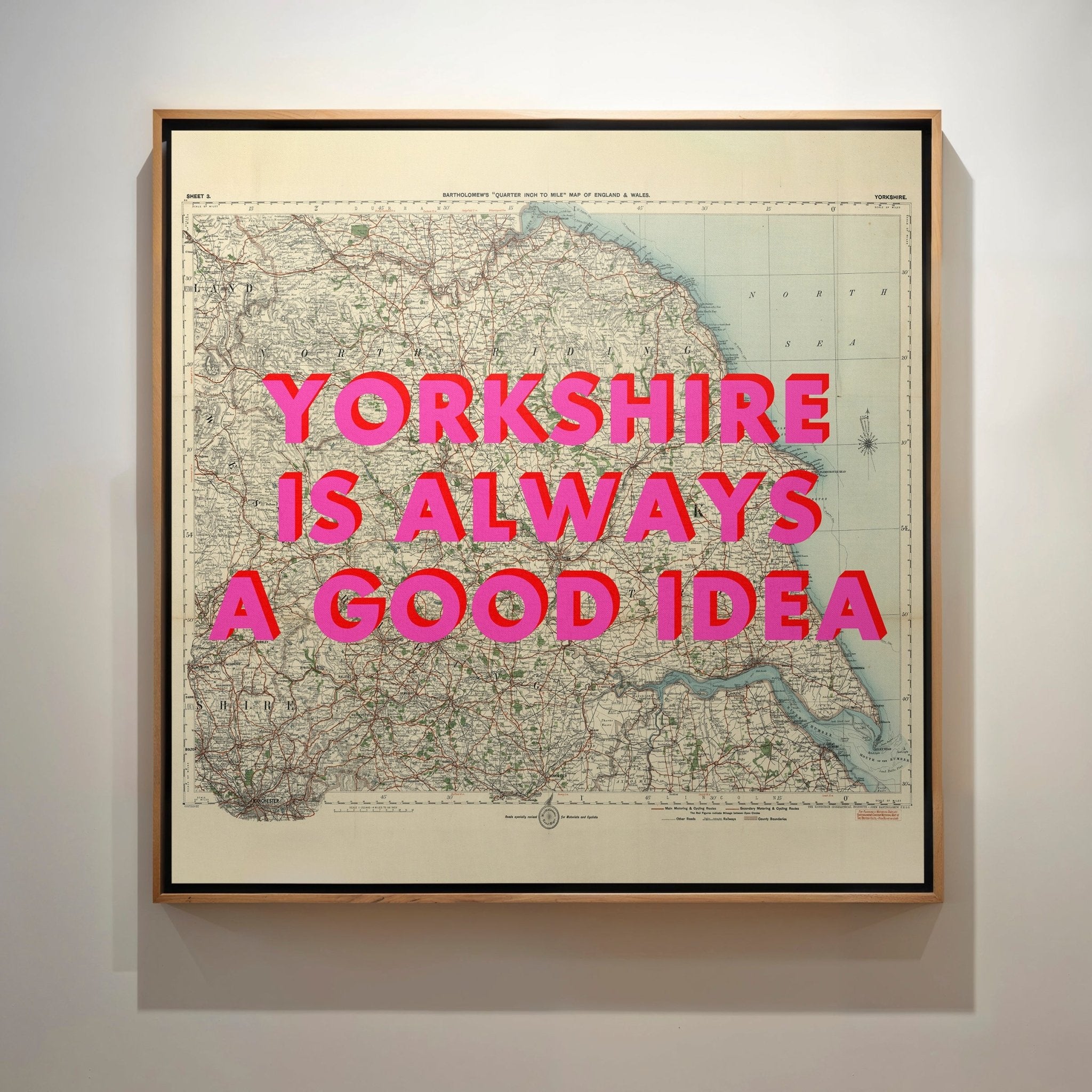 Yorkshire Retro Pop Art Map Print (Square) - Magic Posters
