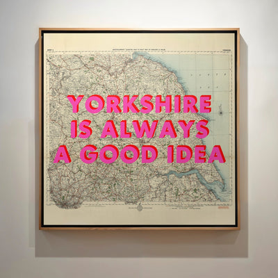 Yorkshire Retro Pop Art Map Print (Square) - Magic Posters