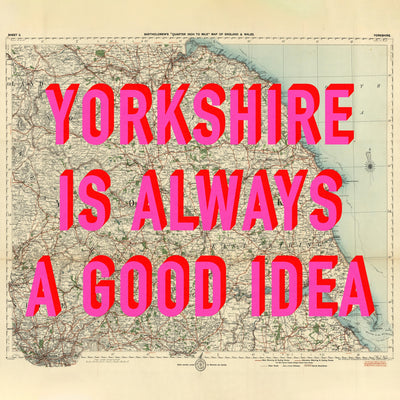 Yorkshire Retro Pop Art Map Print (Square)
