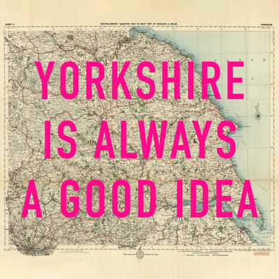 Yorkshire Retro Pop Art Map Print (Square)