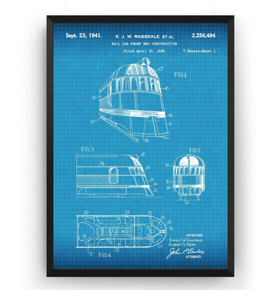 Zephyr Train 1936 Patent Print - Magic Posters