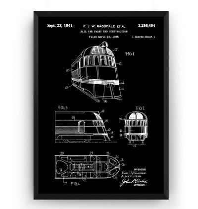 Zephyr Train 1936 Patent Print - Magic Posters