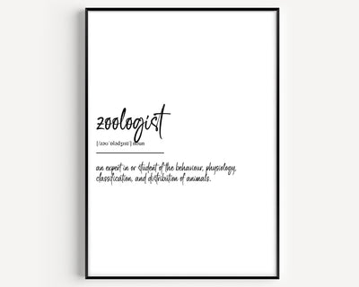 Zoologist Definition Print - Magic Posters