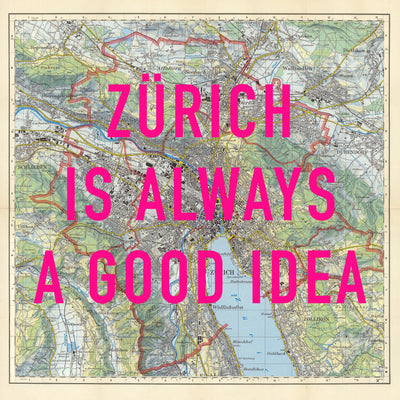 Zürich Retro Pop Art Map Print (square) - Magic Posters