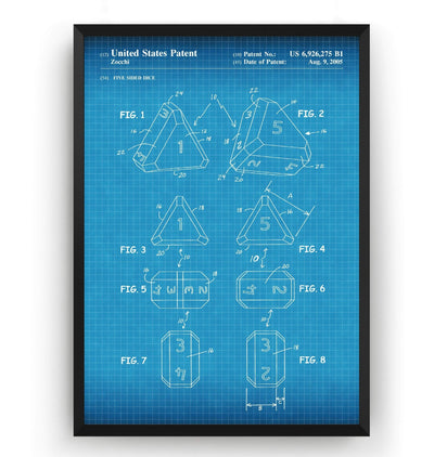 5 Sided Dice 2005 Patent Print - Magic Posters