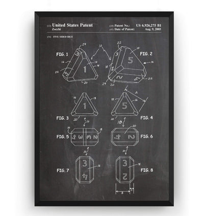 5 Sided Dice 2005 Patent Print - Magic Posters