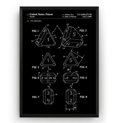 5 Sided Dice 2005 Patent Print - Magic Posters