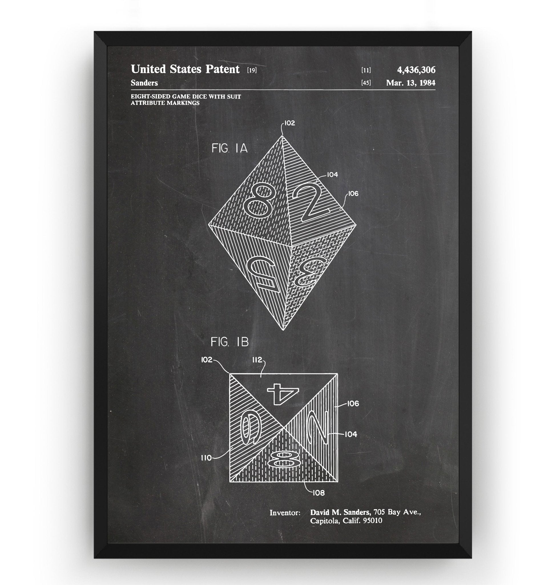 8 Sided Dice 1984 Patent Print - Magic Posters