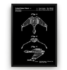 Star Trek Bird Of Prey 1987 Patent Print - Magic Posters