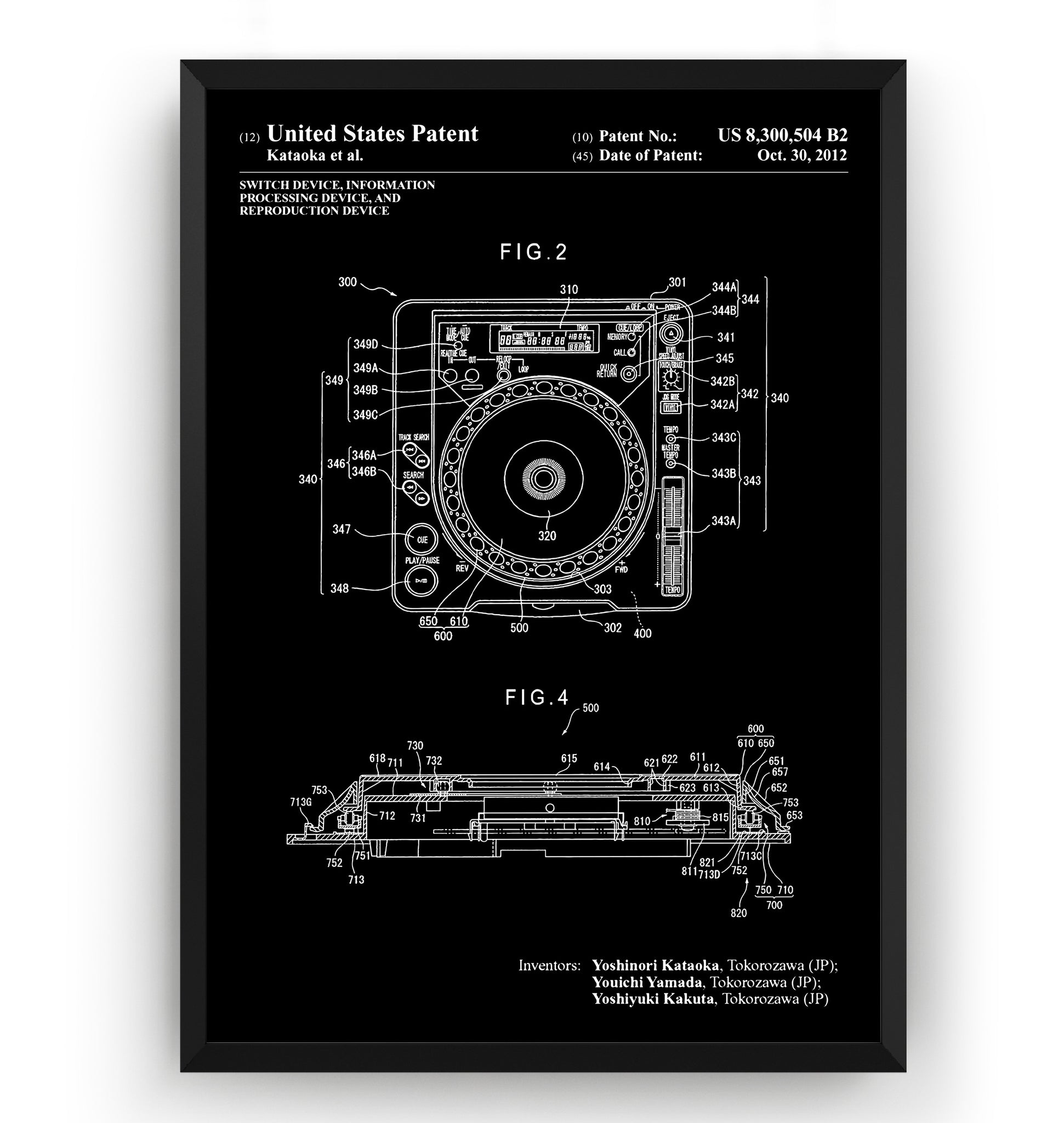DJ Switch Device 2012 Patent Print - Magic Posters
