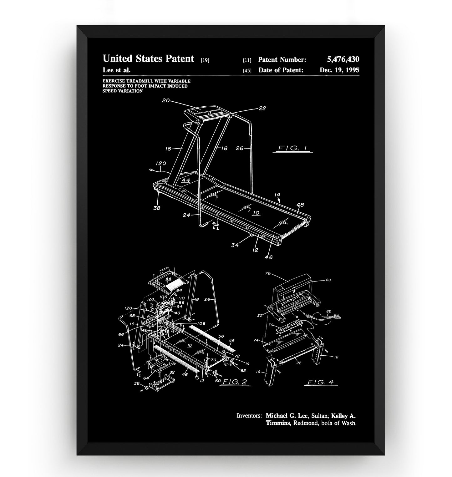 Treadmill 1995 Patent Print - Magic Posters