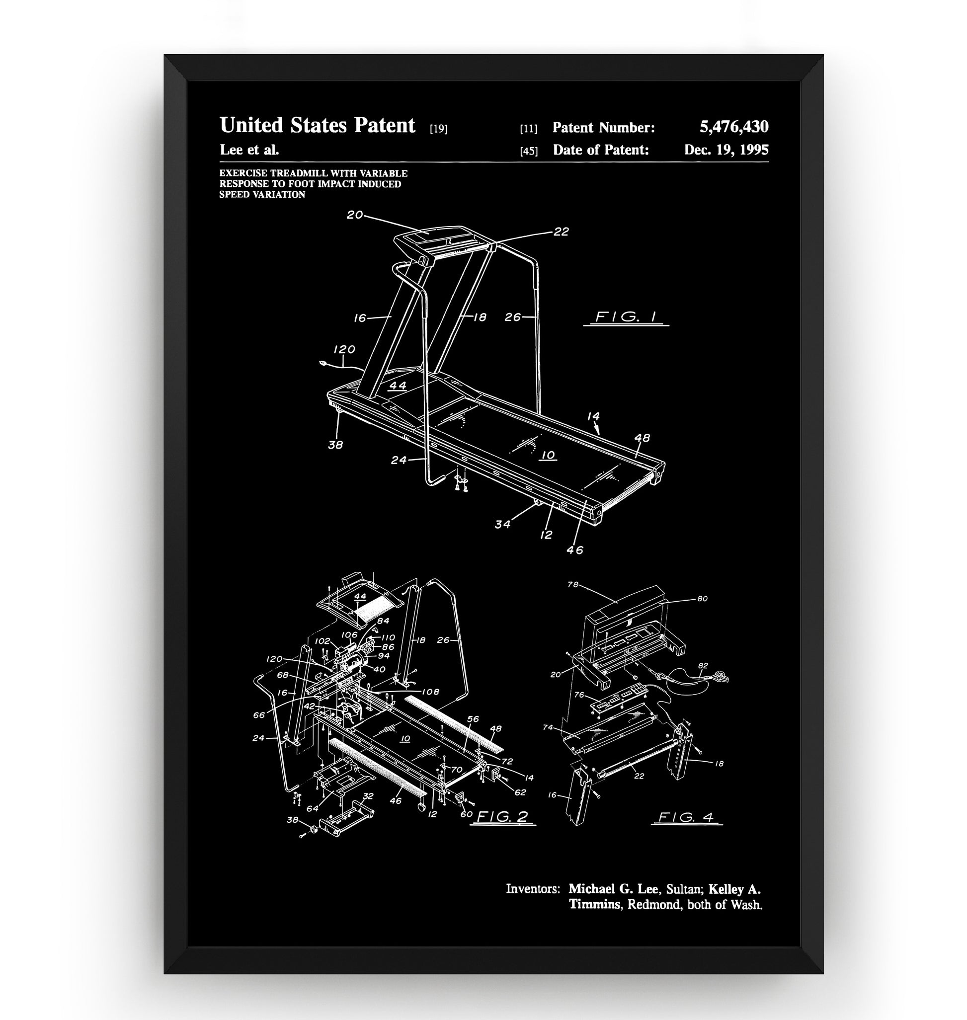 Treadmill 1995 Patent Print - Magic Posters