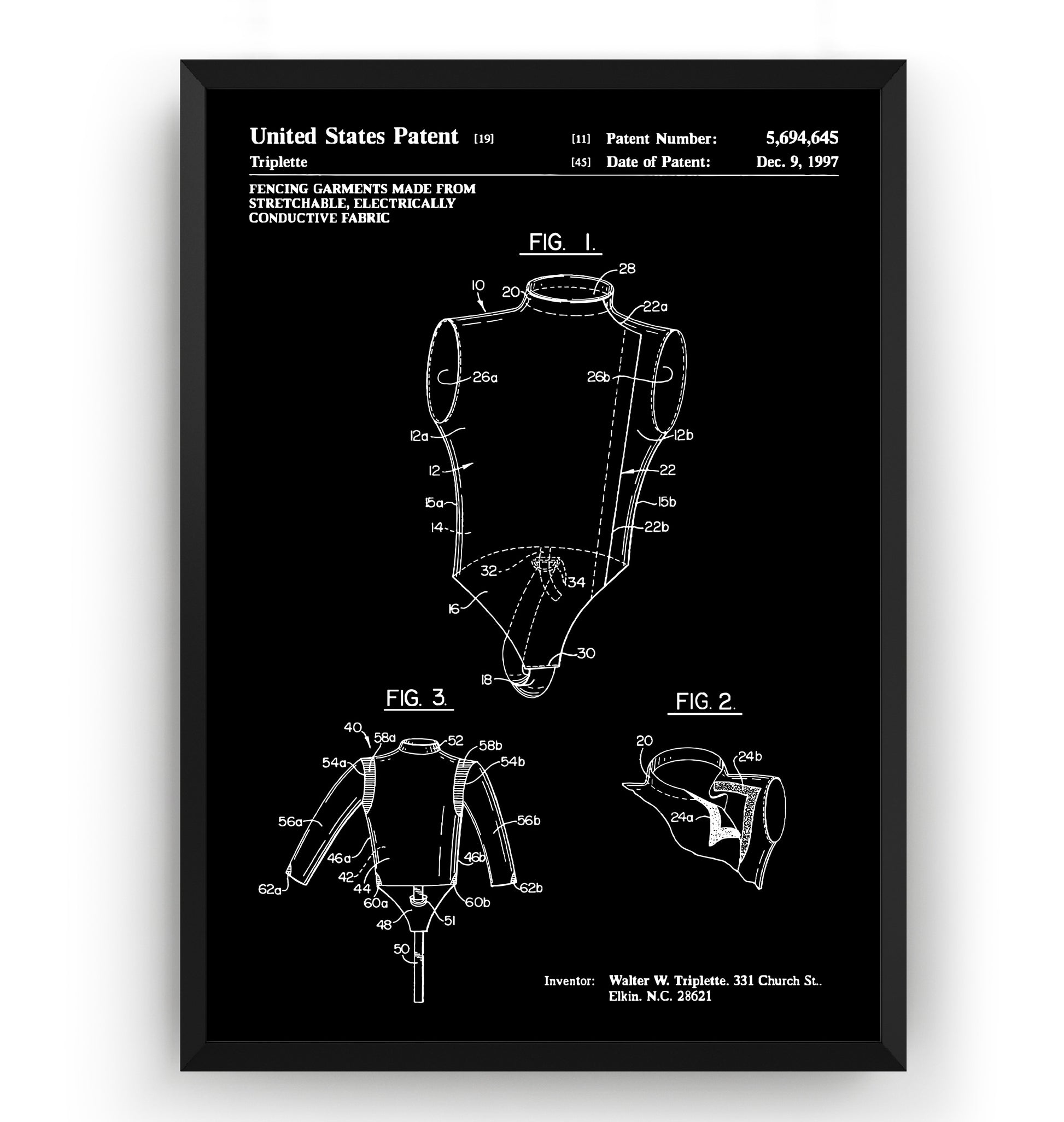 Fencing Triplette 1997 Patent Print - Magic Posters