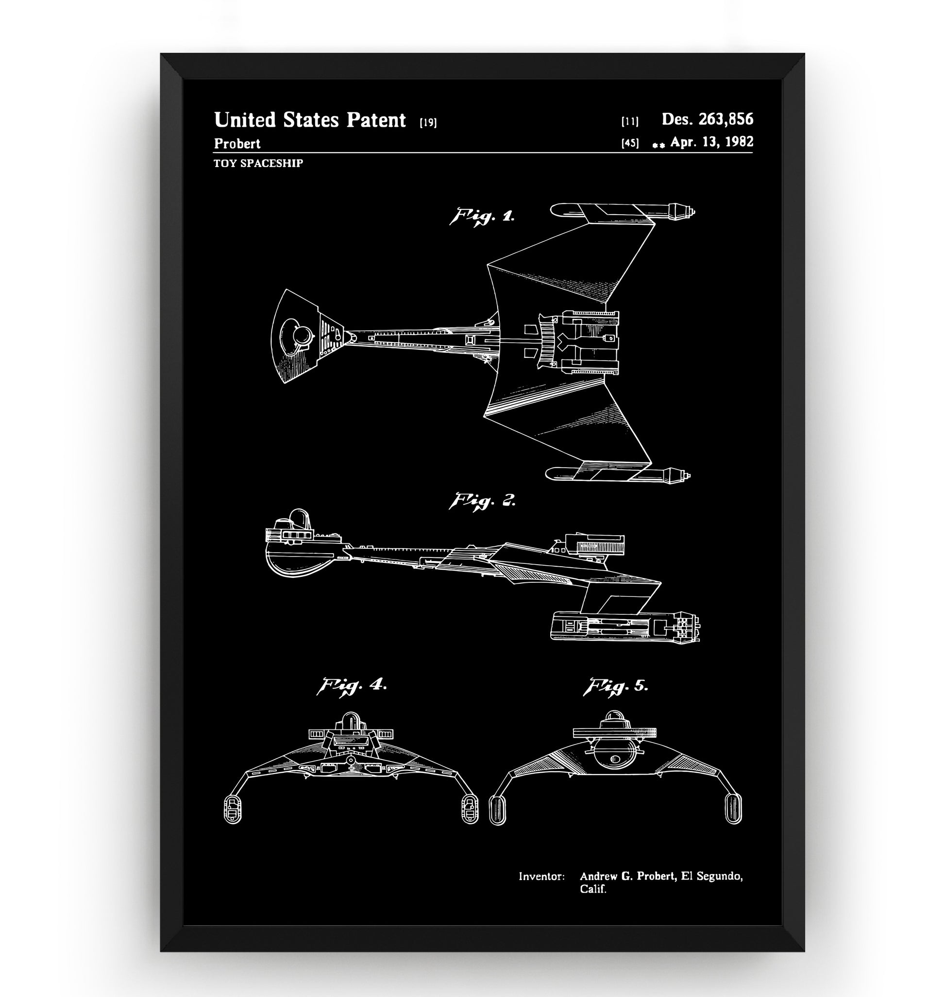 Star Trek Klingon Ship 1982 Patent Print - Magic Posters