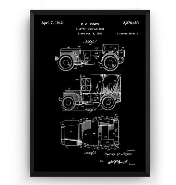Military Vehicle Body 1942 Patent Print - Magic Posters