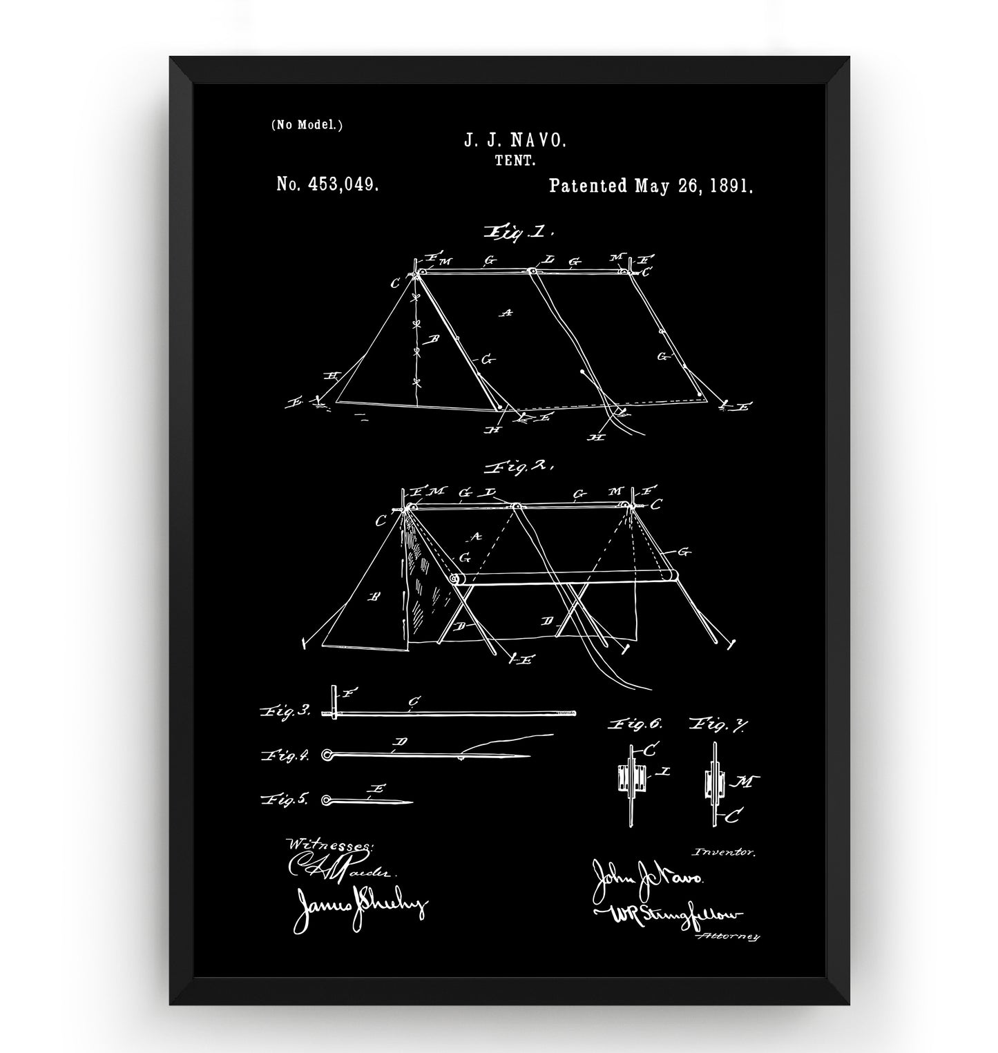Tent 1891 Patent Print - Magic Posters