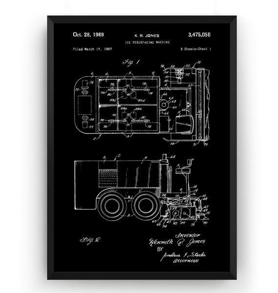 Ice Resurfacer 1969 Patent Print - Magic Posters
